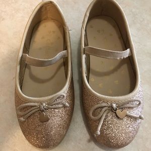Gold glitter shoes